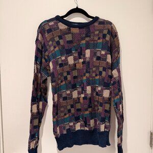 Bellagio Patchwork Knit Sweater – Designed in Italy – Men’s Medium